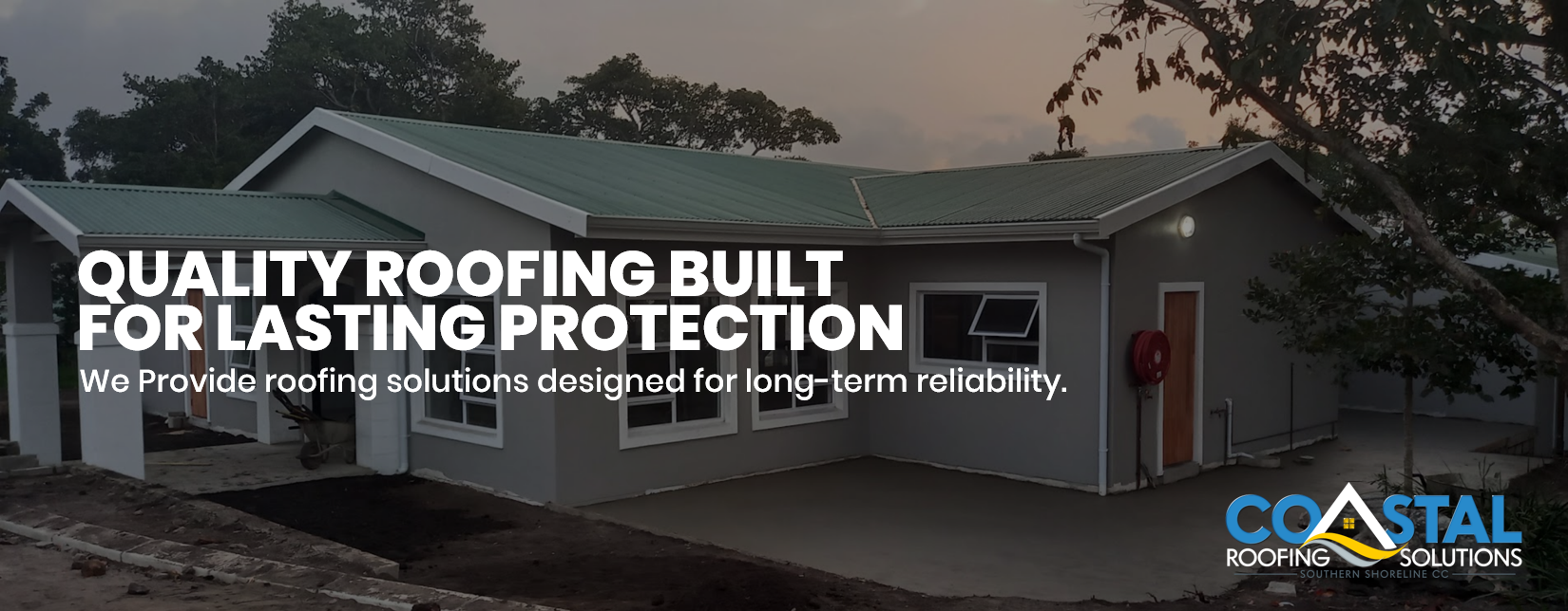Completed Residential Colorplus® Roof Sheeting Installation Completed residential home with professionally installed green Colorplus® roof sheeting by Coastal Roofing Solutions in KwaZulu-Natal, South Africa.